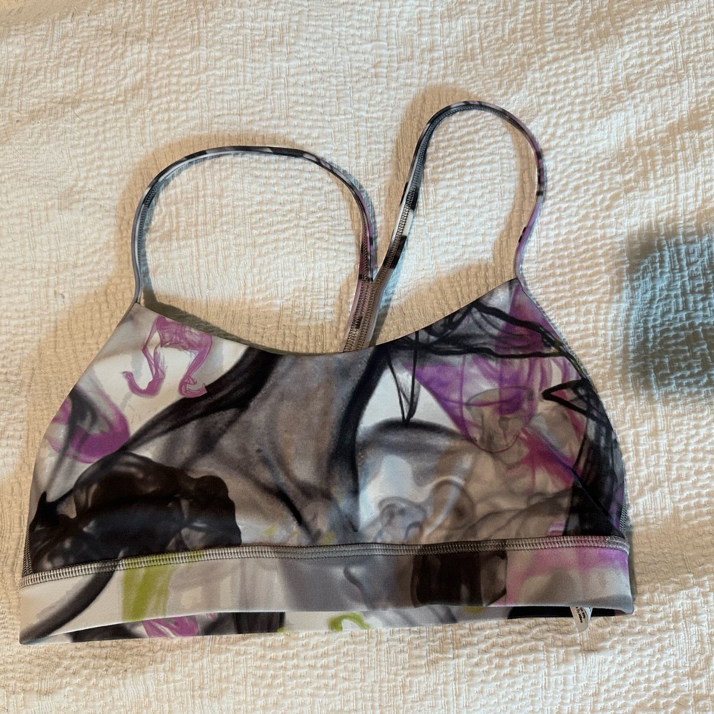 Throwback print flow y bra nulu *light support (A-C cups)- size 8